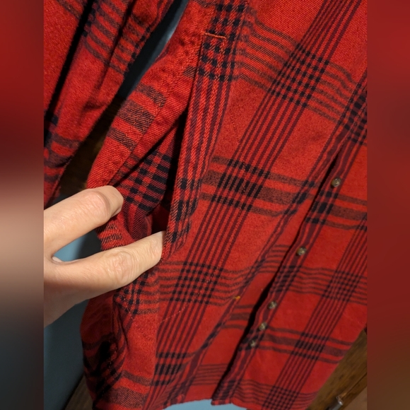 Carhartt Rugged FlexFlannel red/black BuffaloCheck button down Tunic/Top XSmall - Picture 5 of 13